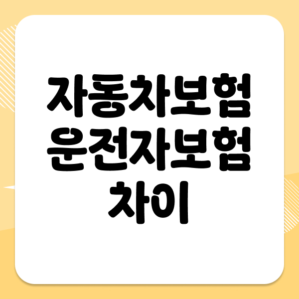 자동차보험운전자보험차이