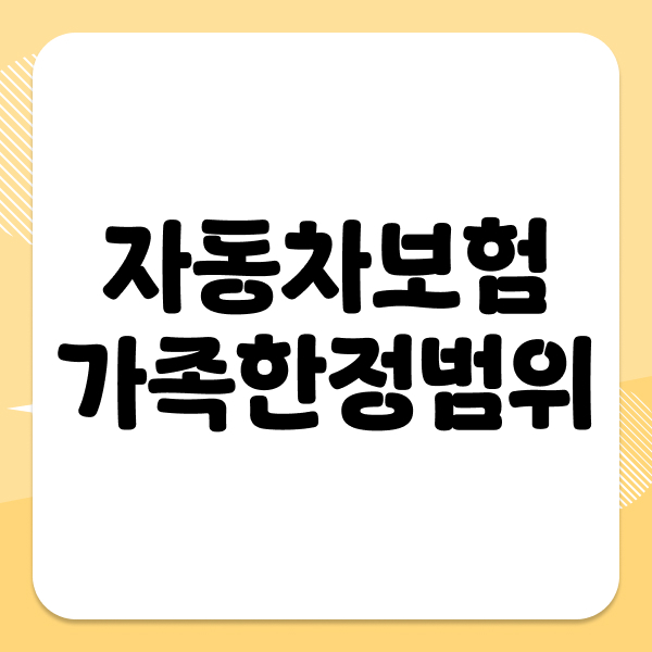 자동차보험가족한정범위