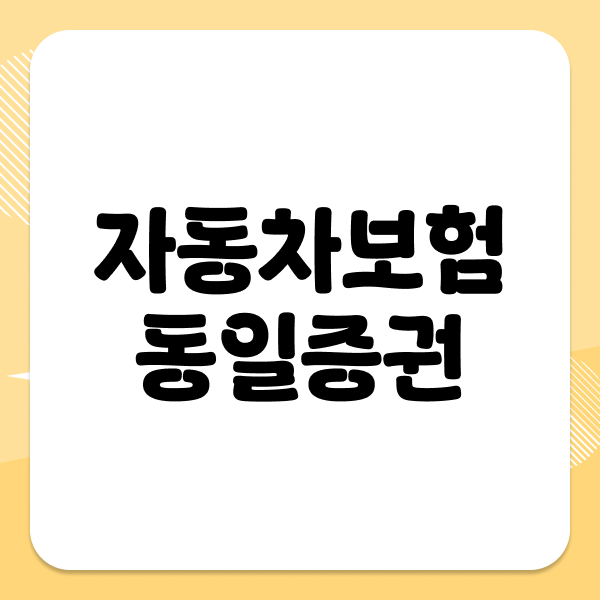 자동차보험동일증권